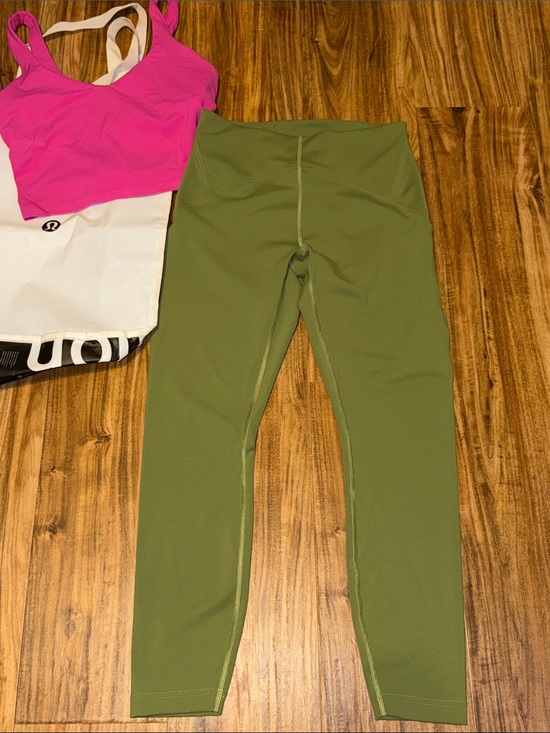 lululemon athletica Pants - Luluelmon women 8 medium leggings green tights mid rise crop ankle athletic run
